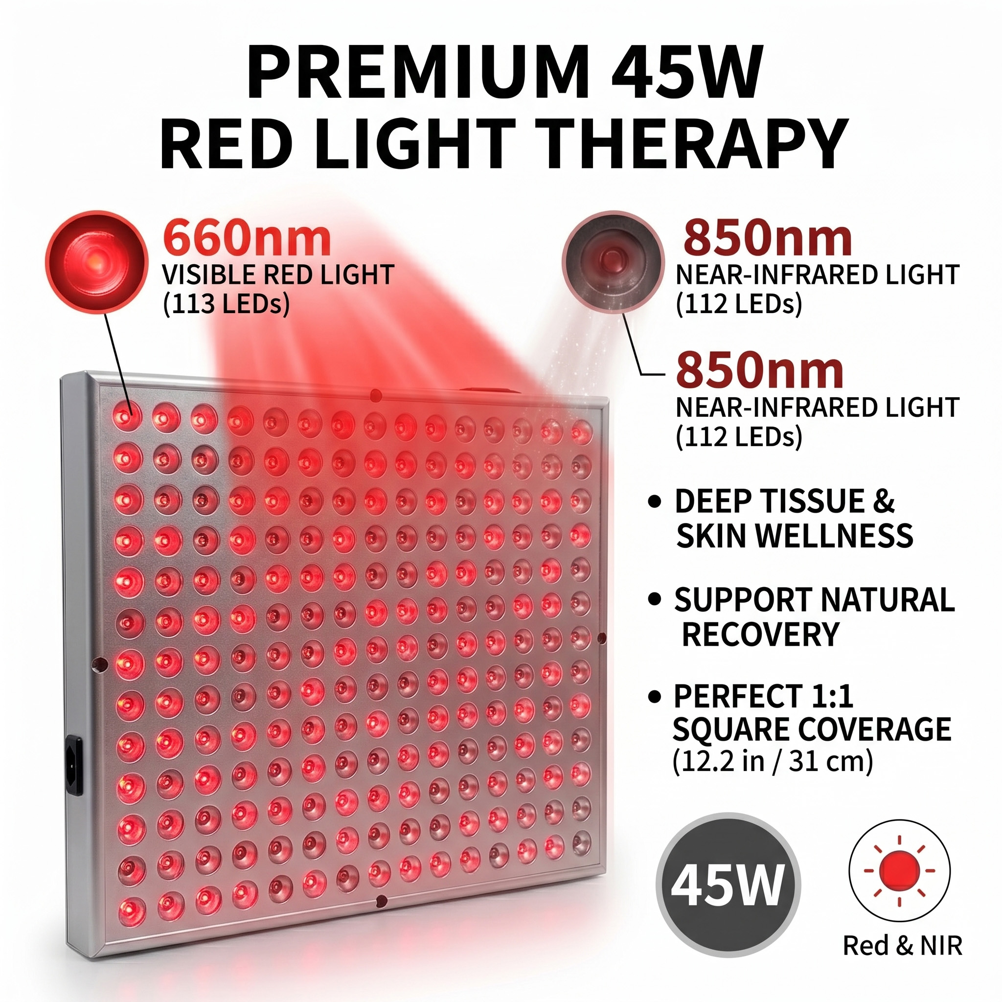 45W LED 660nm 850nm Red Near I - Spa Wellness Near recension och pris