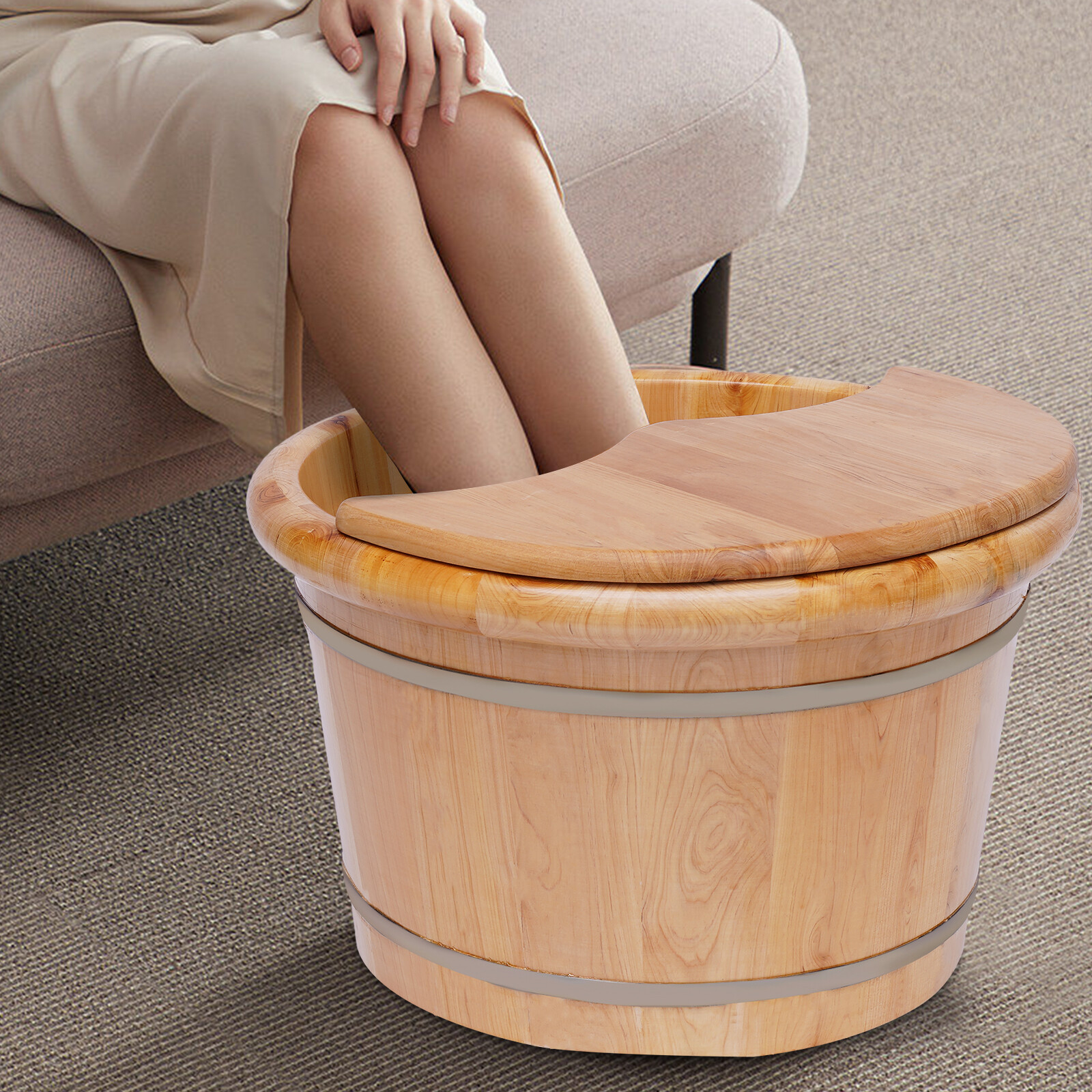 Cedar Wood Foot Bath Tub Leak- - Spa Wellness Massage recension och pris