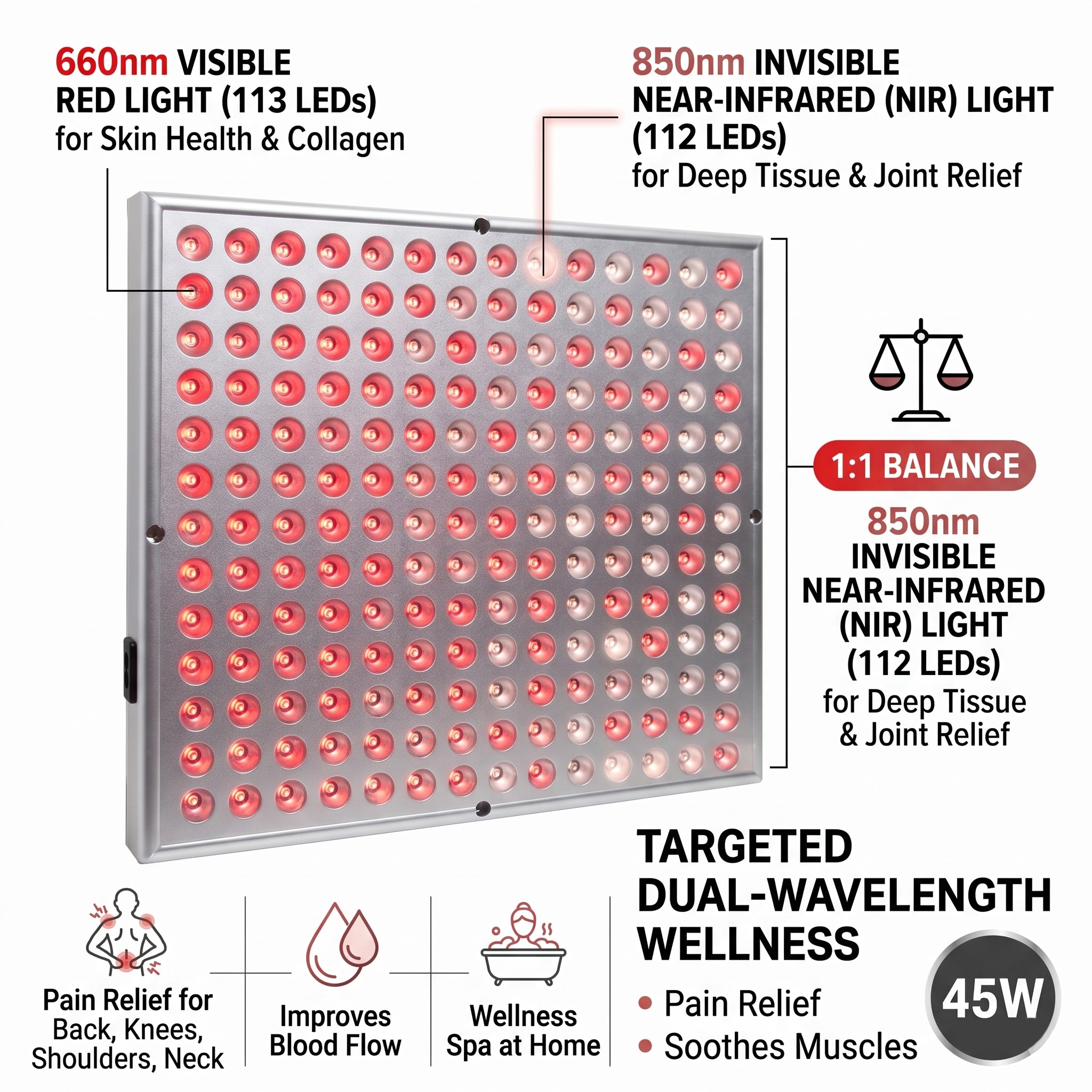 45W LED 660nm 850nm Red Near I - Spa Wellness Near recension och pris