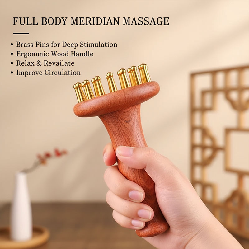 Brass Gua Sha wooden massage t - Spa Wellness Massage recension och pris